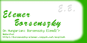 elemer borsenszky business card